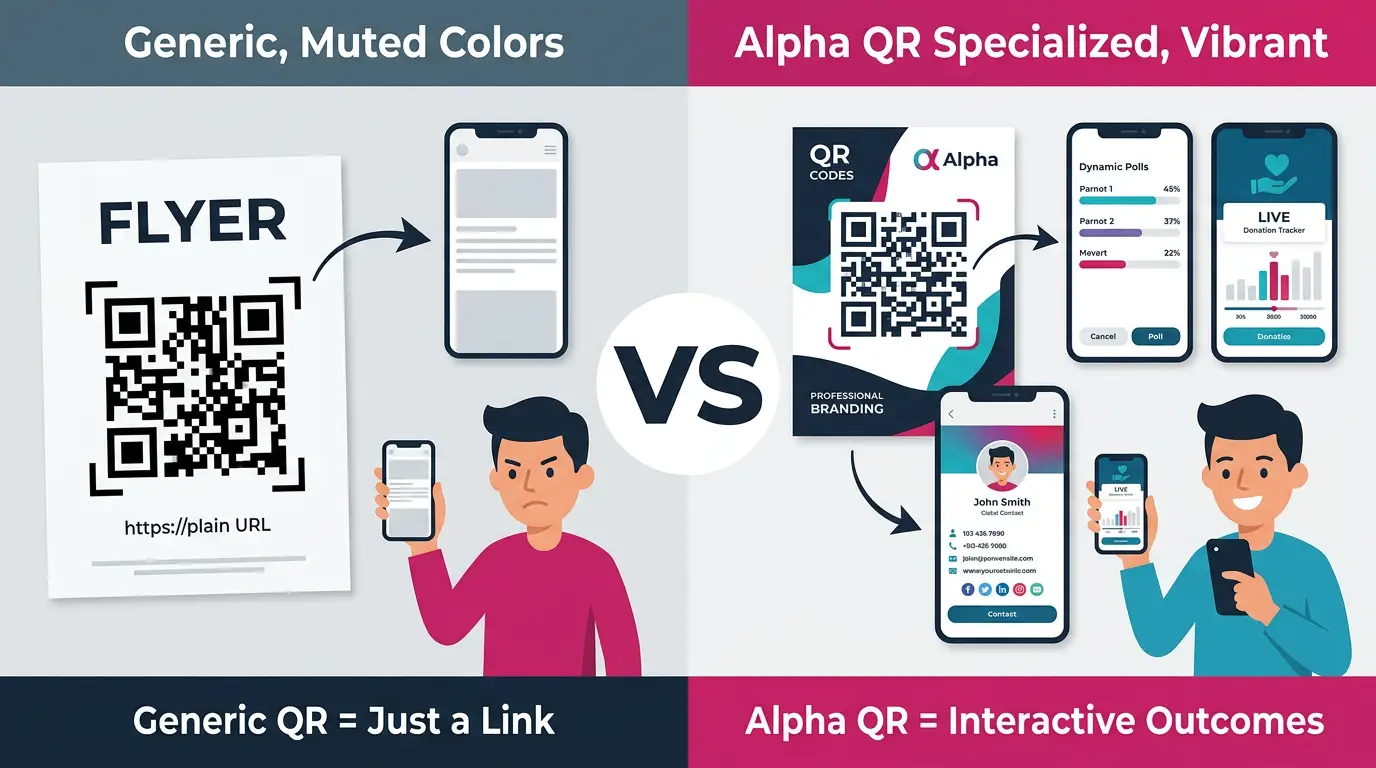 Generic QR Generators vs Alpha QR Specialized Interactive Engines Comparison